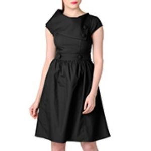Vintage Cotton Poplin Black Dress